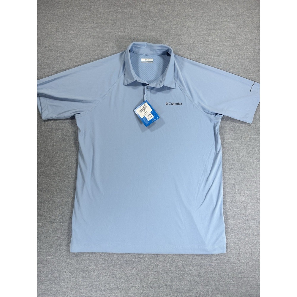 Columbia River Chill Refresh Polo Mens M Blue Omni-Freeze Zero NWT XM9963